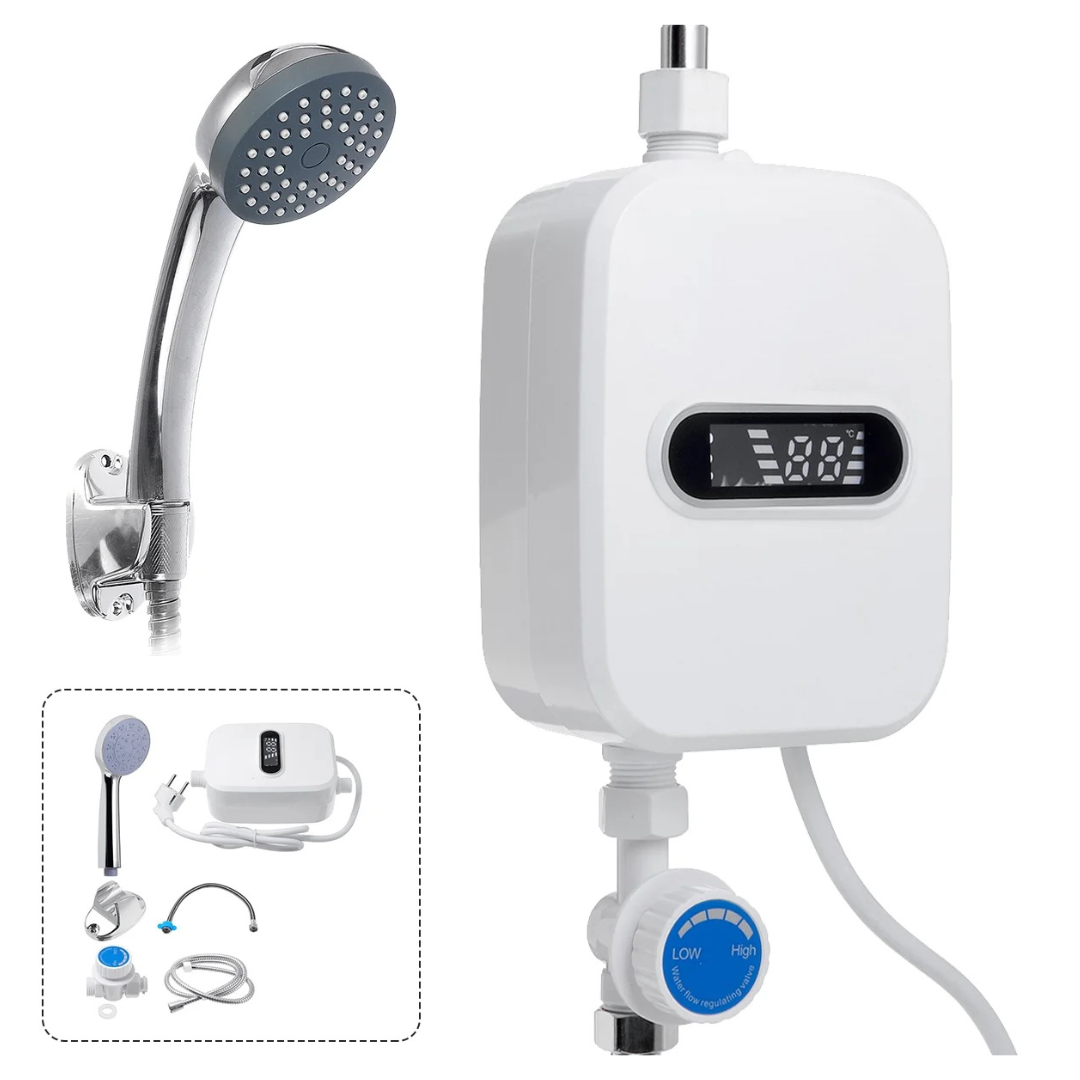 BlitzHome 3500W Electric Tankless Water Heater Shower Head Set