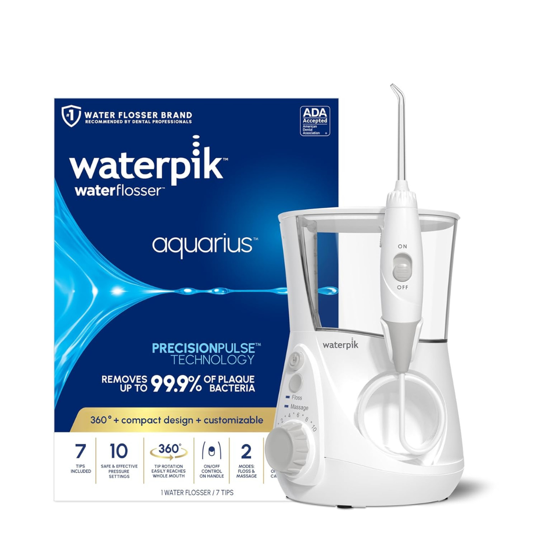 Waterpik Aquarius Electric Water Flosser W/ 7 Tips & 10 Settings (4 Colors)