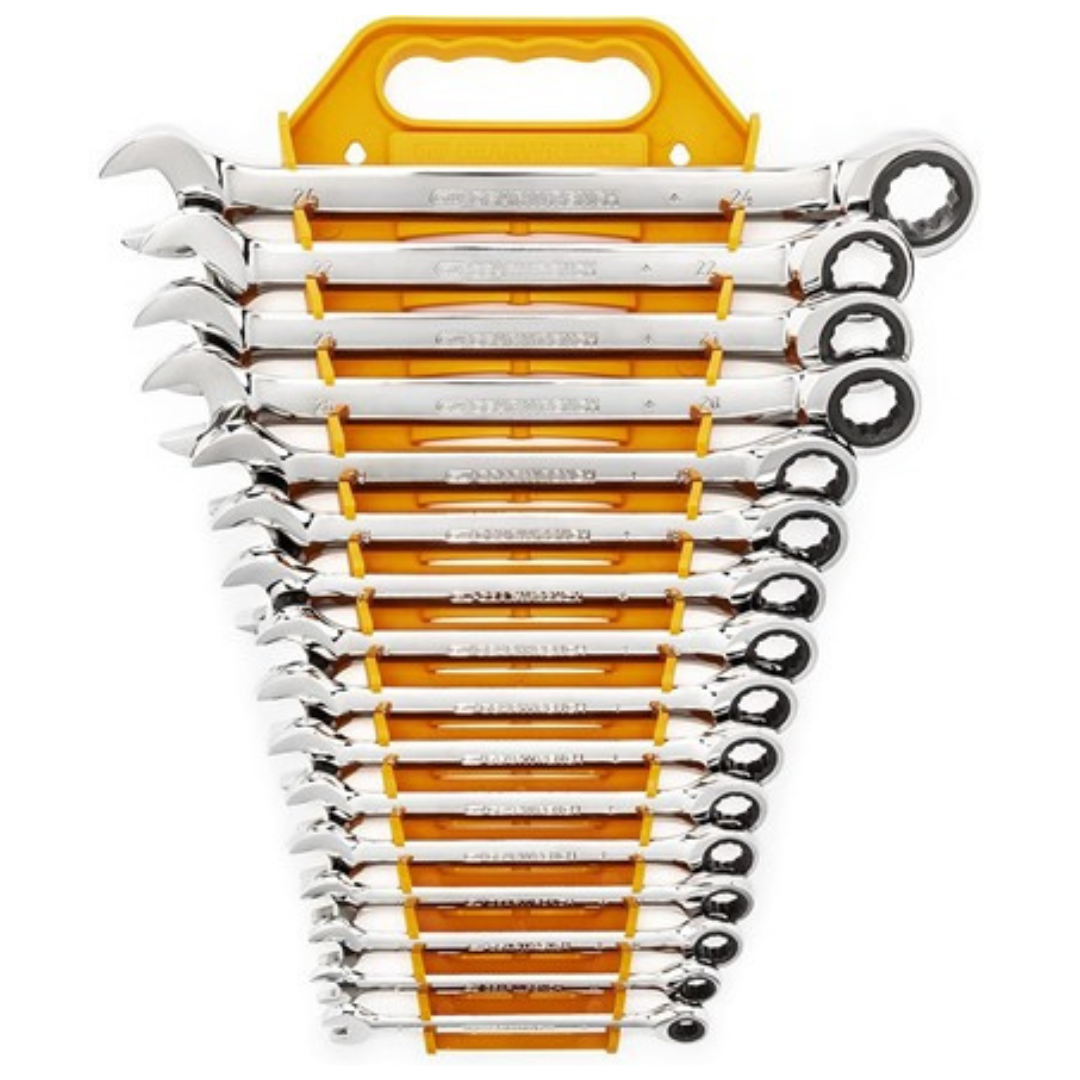 16-Piece Gearwrench Ratcheting Combination Wrench Set With Tray