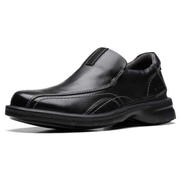 Clarks Men's Gessler Step Loafers (Black Leather)