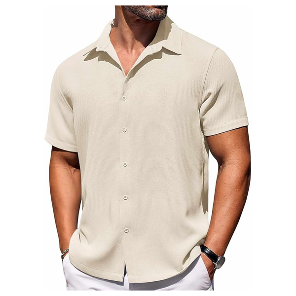Coofandy Men's Short Sleeve Waffle Knit Shirts