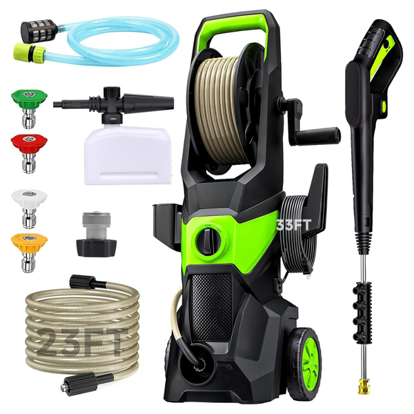 Electric Pressure Washer With 4 Quick Connect Nozzles