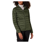 Amazon Essentials Women's Long-Sleeve Packable Puffer Jacket (Dark Olive)