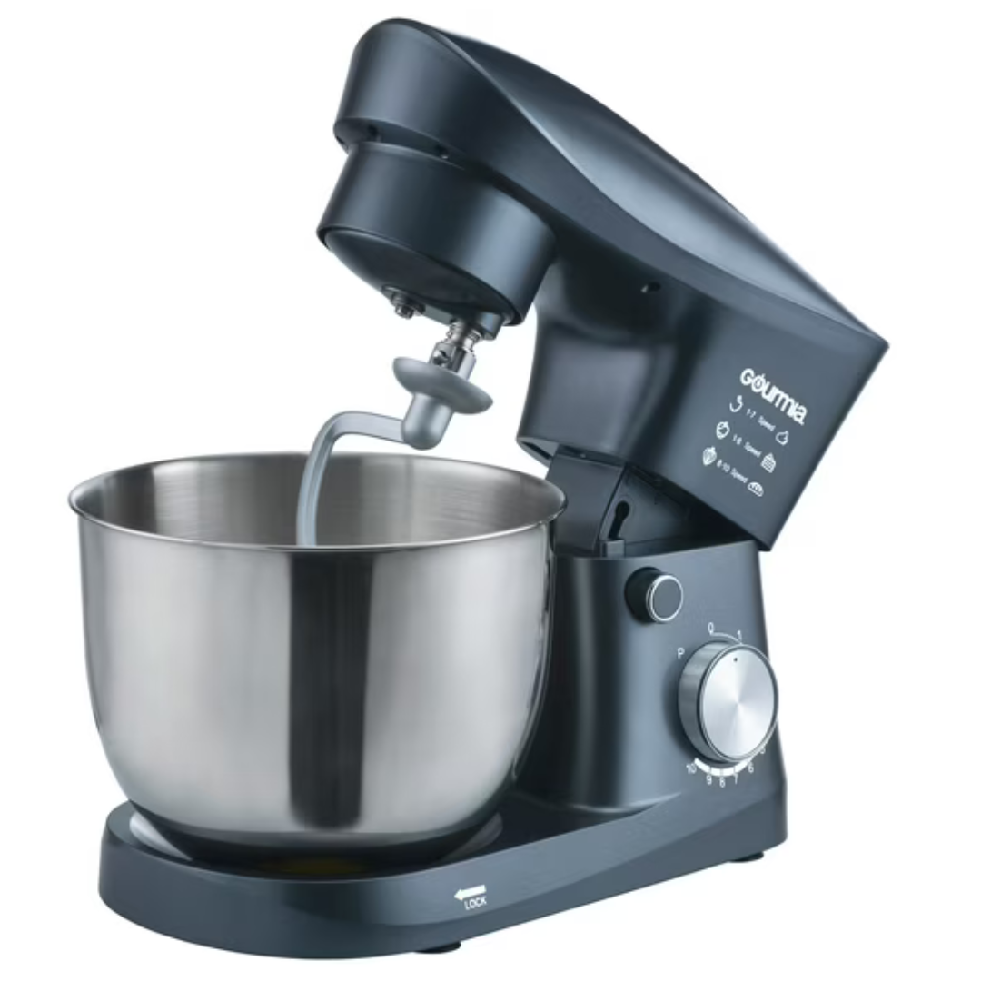 5-Quart Gourmia Digital Electric Stand Mixer W/ Attachments (Grey)
