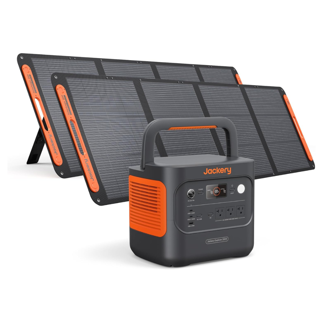 Jackery Solar Generator 2000 v2 With 2x200W Solar Panels