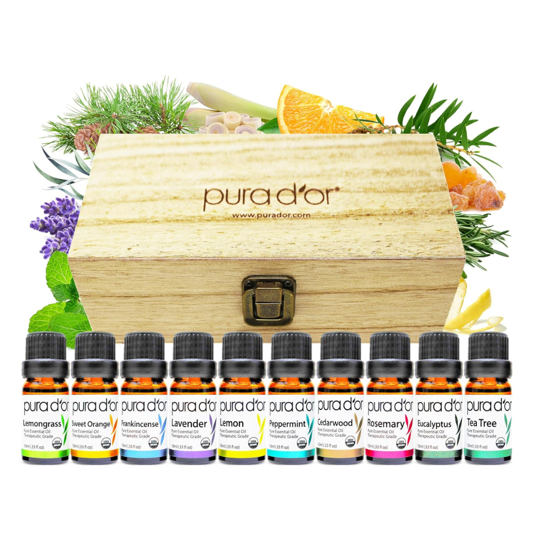 10-Piece PURA D'OR Perfect10 Organic Essential Oils Aromatherapy Set