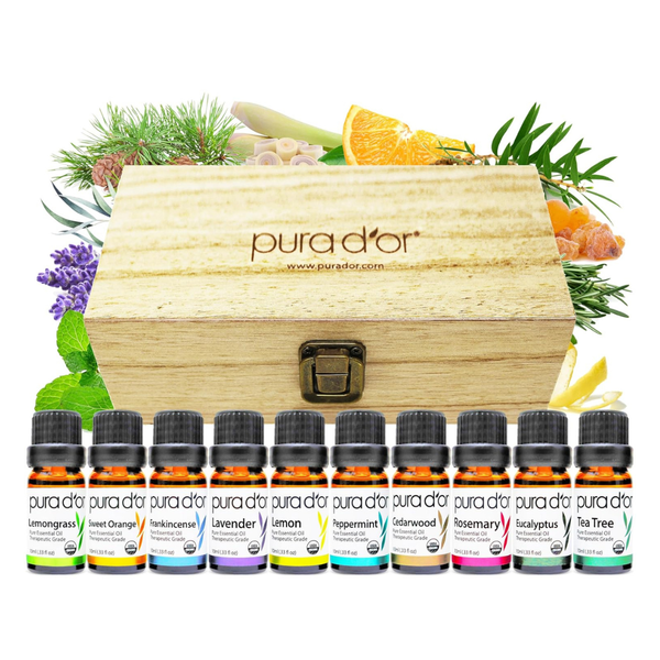 10-Piece PURA D'OR Perfect10 Organic Essential Oils Aromatherapy Set