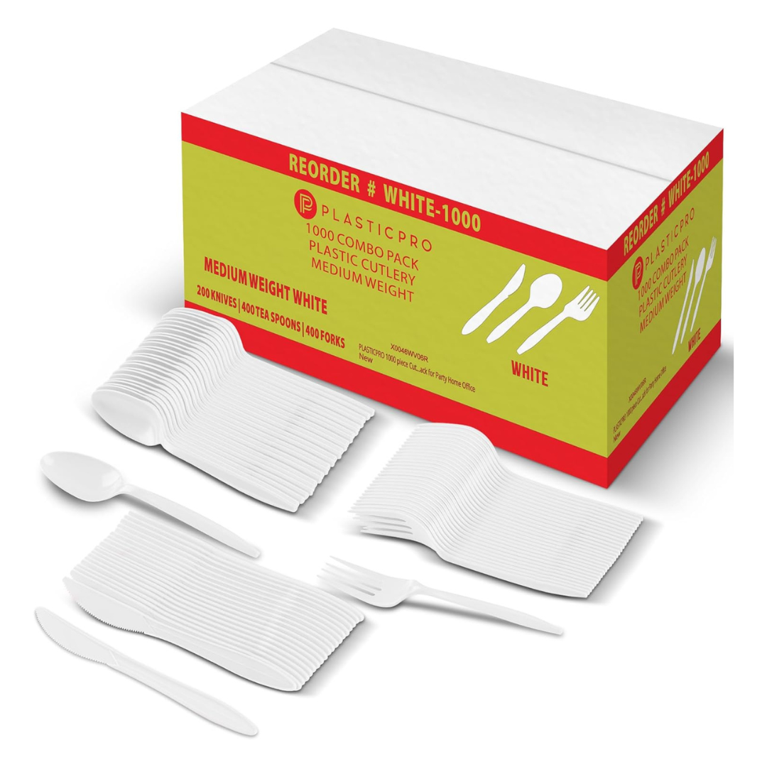 1,000-Piece Disposable Cutlery Sets (5 Colors)