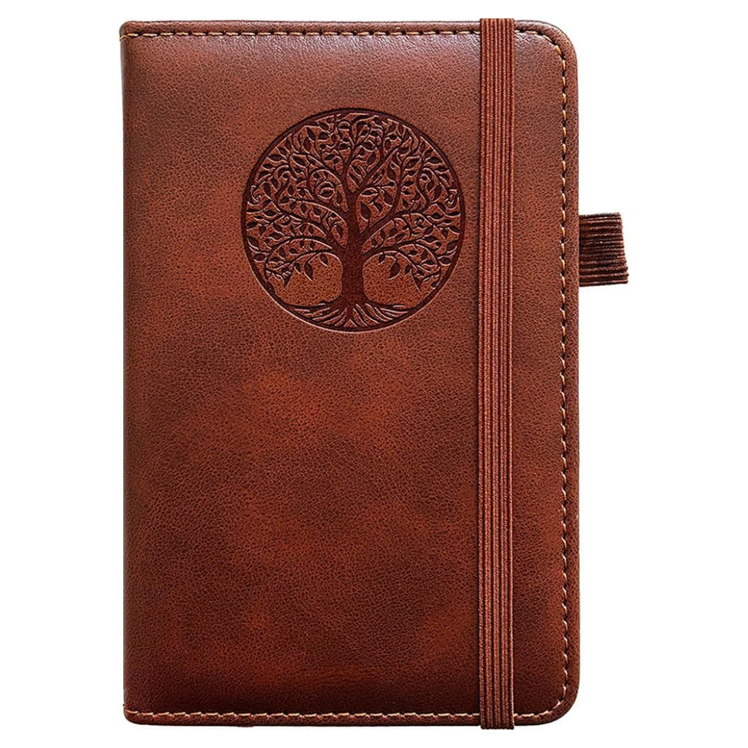Biyunro Leather Journal Mini Pocket Notebook (Brown)