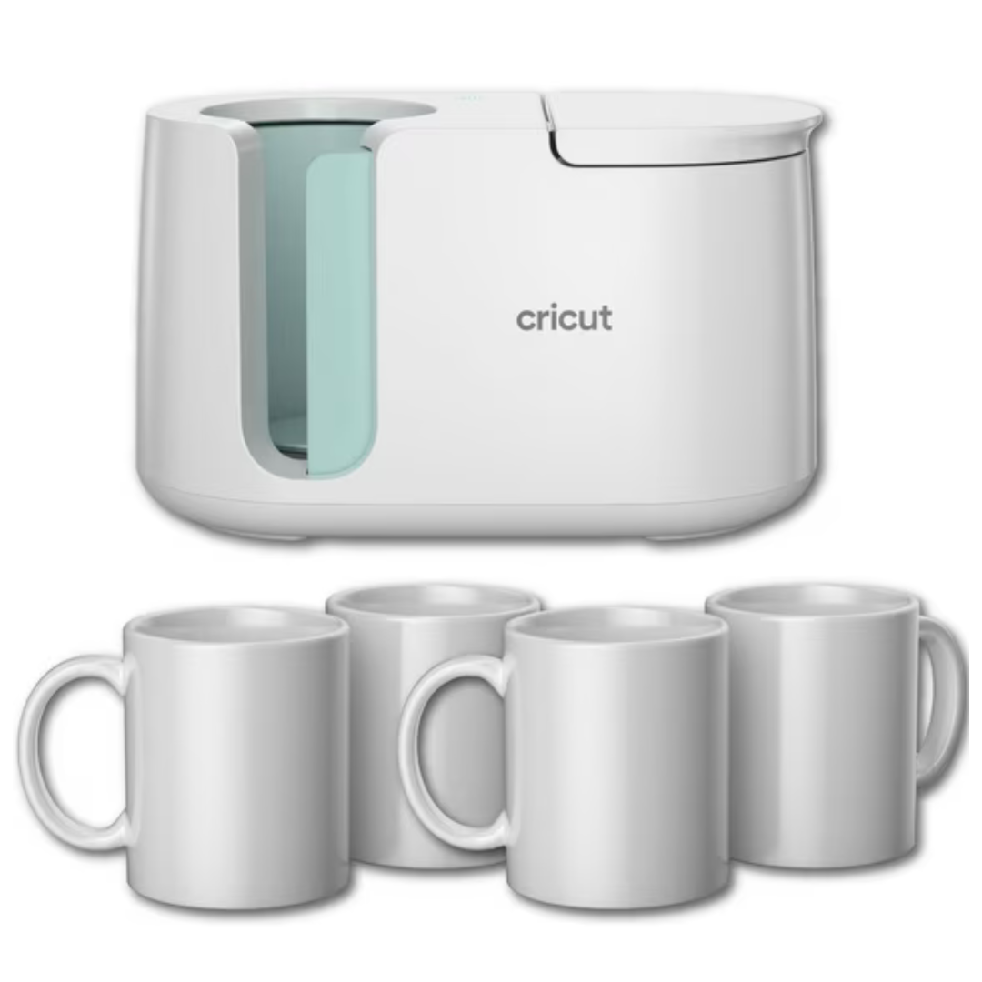 Cricut Mug Heat Press Machines With 4 Blank Mugs (12oz each)