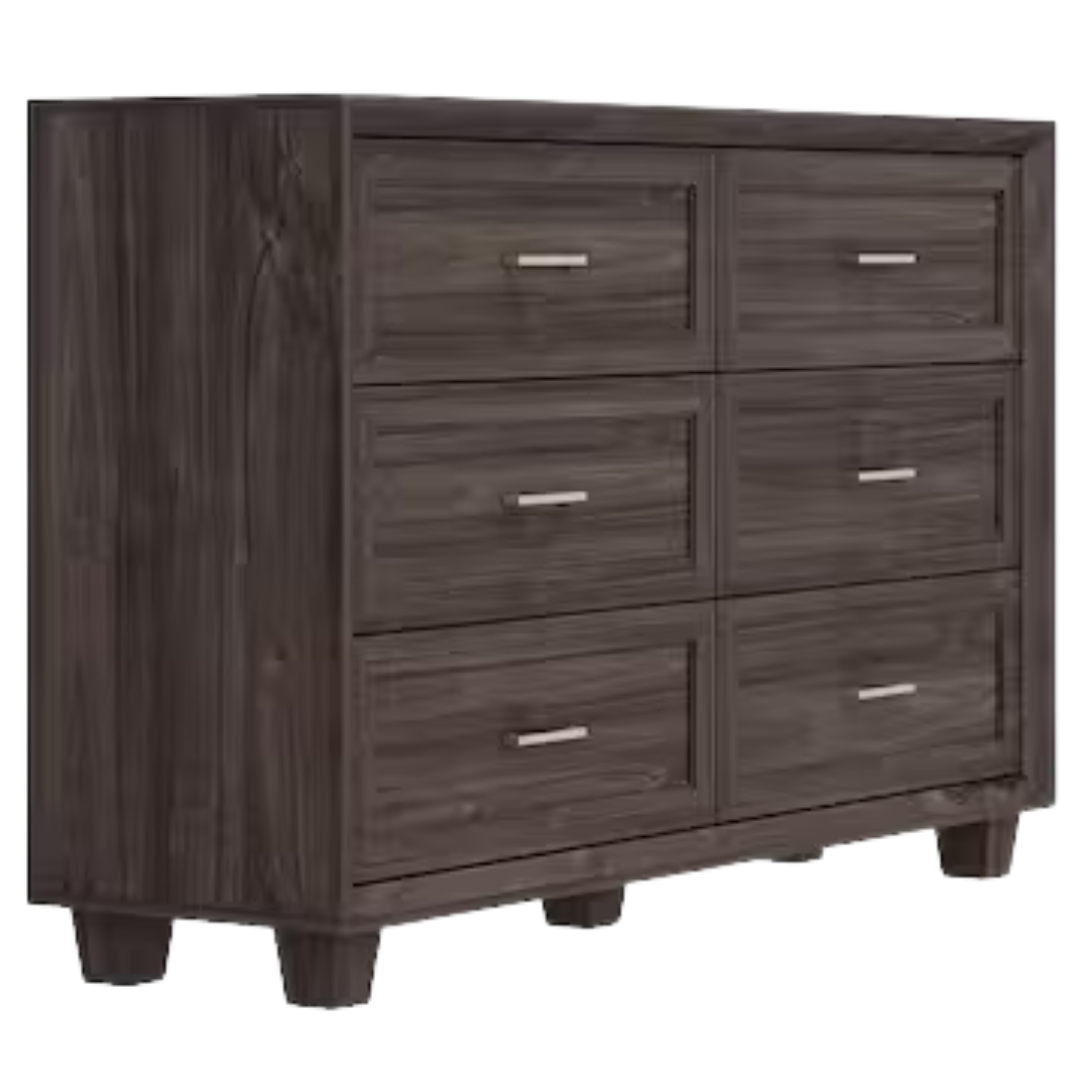 55" 6-Drawer Wood Chest Of Drawers