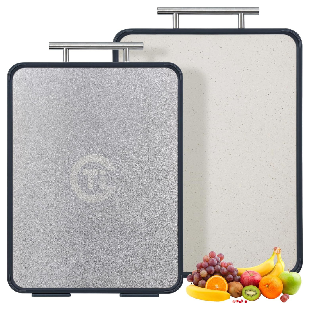 Tibbicc 14.5 x 11 Titanium Double-Sided Cutting Board