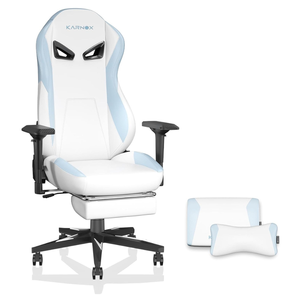 PU Leather Ergonomic Gaming Chair W/ Lumbar Support, Footrest & Headrest