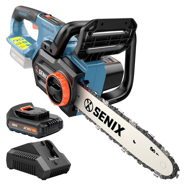 Senix 20V Cordless Brushless Chainsaw With 2.5Ah Battery & Charger