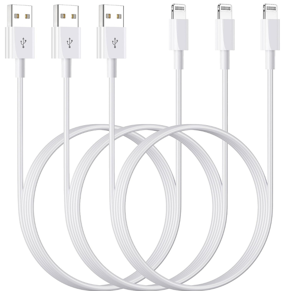 3-Pack 3ft MFi Certified USB to Lightning Apple Cable
