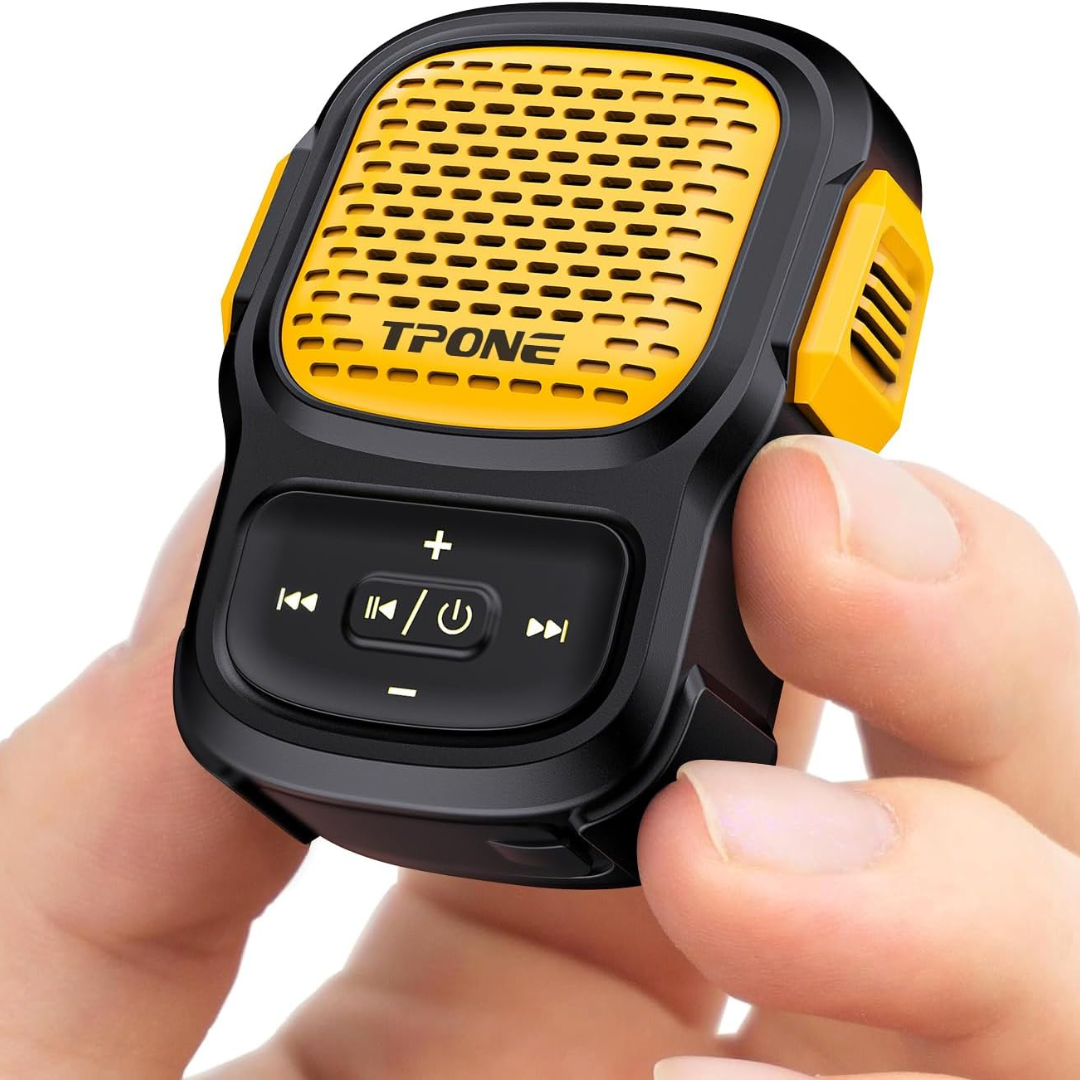 IPX7 Waterproof Clip On Portable BT 5.3 Speaker w/ Mic