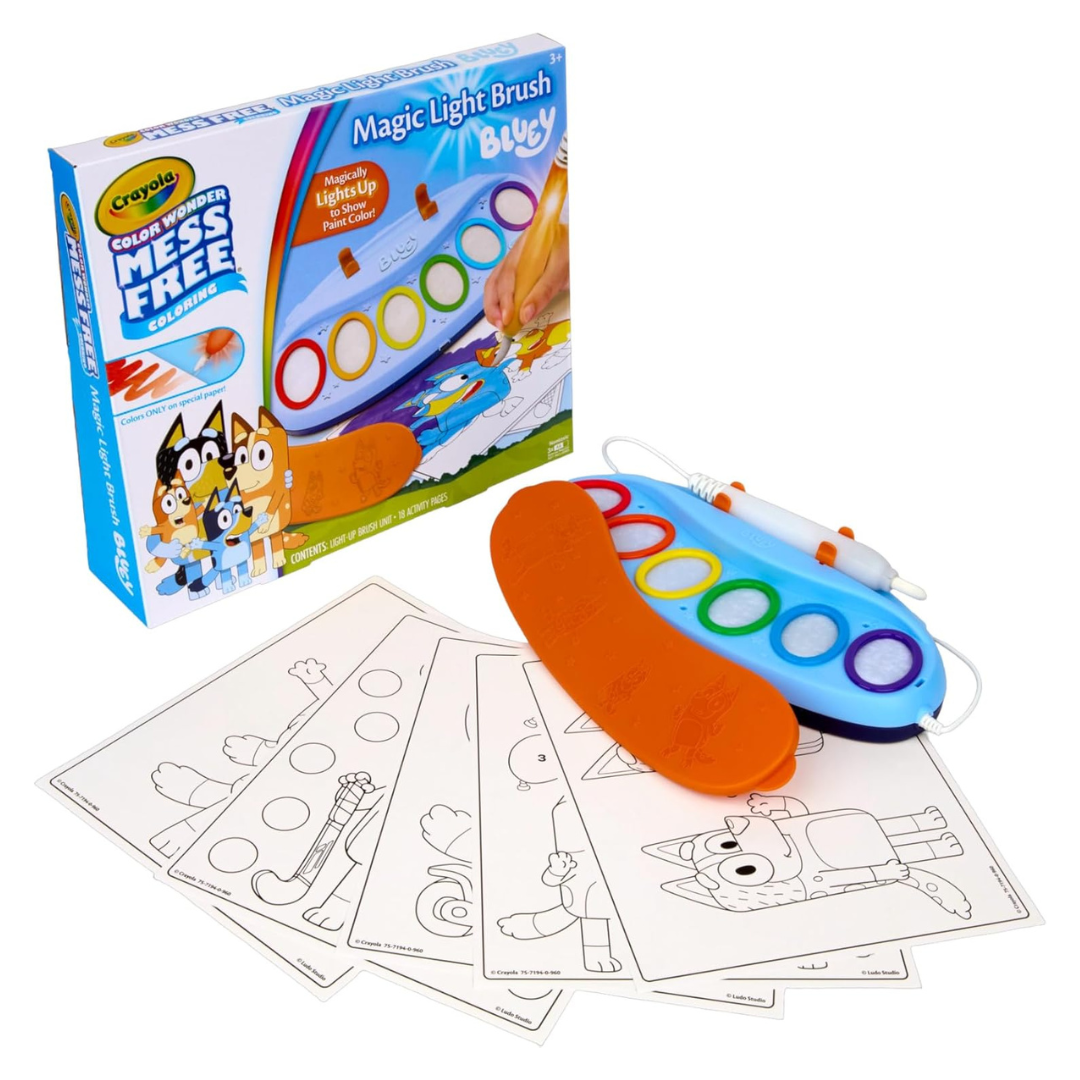 Crayola Wonder Magic Light Brush W/ 6 Mess Free Color & 18 Activity Sheet