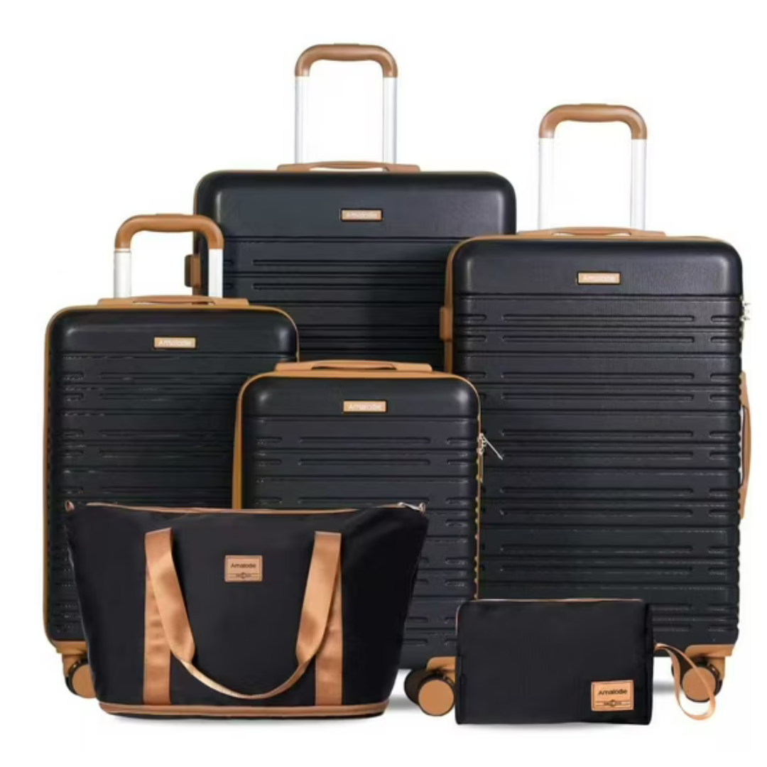 6-Piece Amalodie Hardside Hardshell Suitcase Luggage Sets (Various)