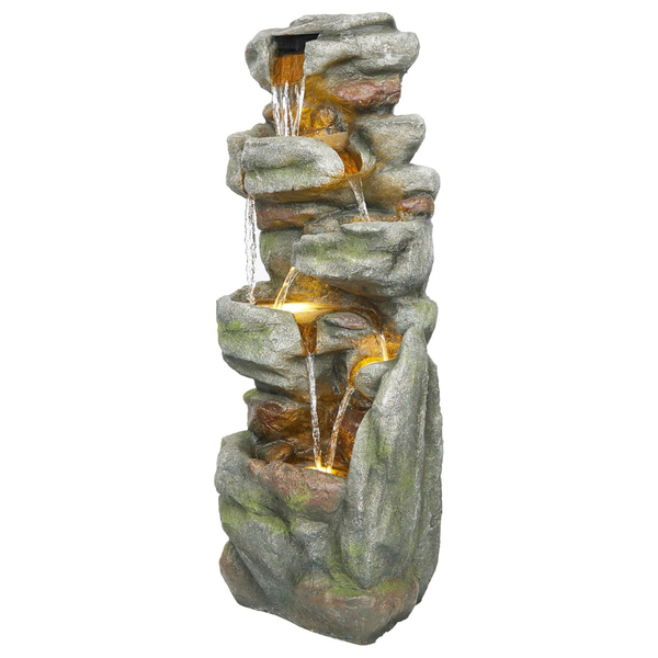 39" H Multitiered Elegant Rock Look Waterfalls