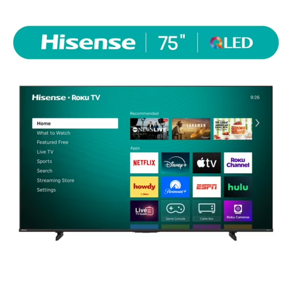 75" Hisense H5 Series 4K Ultra HDR Smart QLED Roku TV