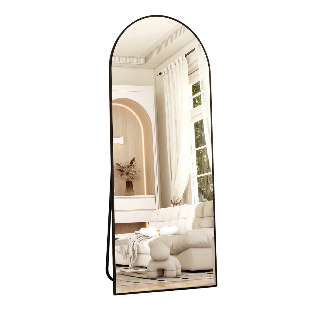64" x 21" BeautyPeak Arched Full Length Mirror With Stand