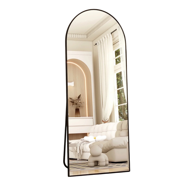 64" x 21" BeautyPeak Arched Full Length Mirror With Stand
