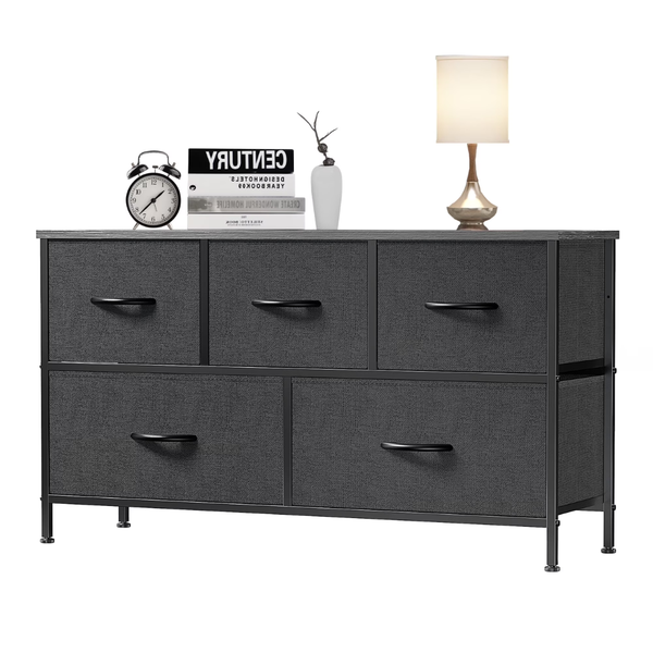 EDX 5 Drawer Fabric Dresser with Wood Top (4 Colors)