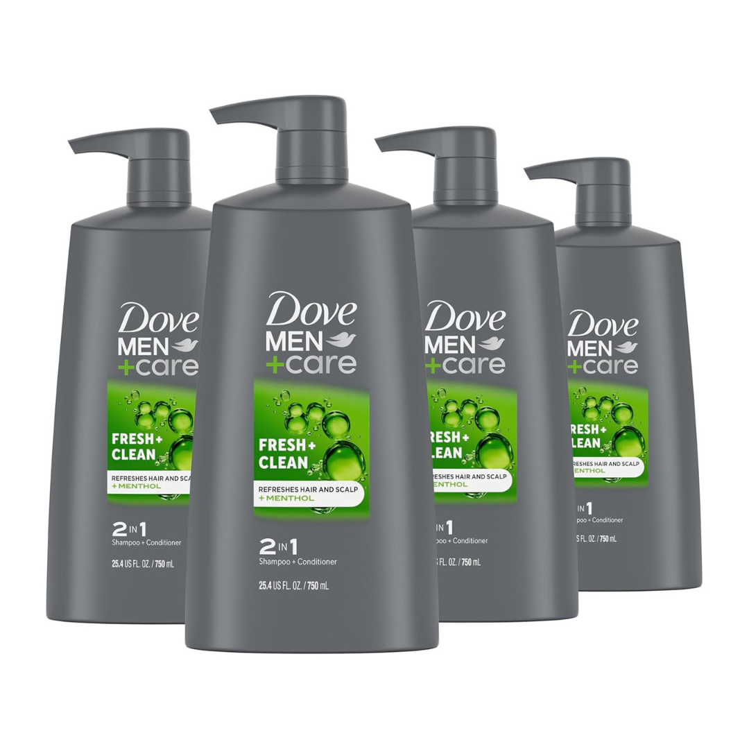 4-Pack 25.4oz DOVE MEN + CARE 2-in-1 Shampoo And Conditioner