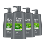 4-Pack 25.4oz DOVE MEN + CARE 2-in-1 Shampoo And Conditioner