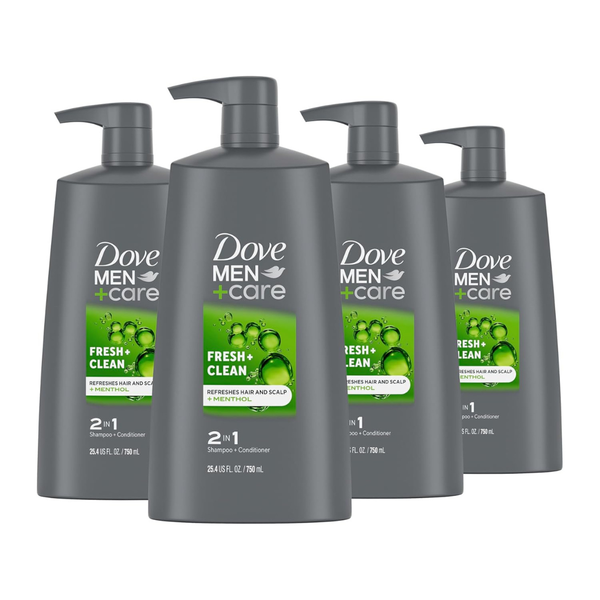 4-Pack 25.4oz DOVE MEN + CARE 2-in-1 Shampoo And Conditioner