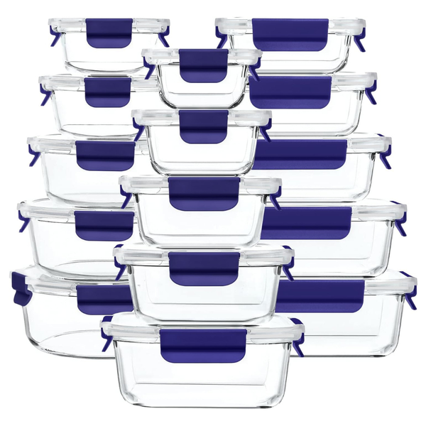 30-Piece Genicook Glass Food Storage Container Set With Lids