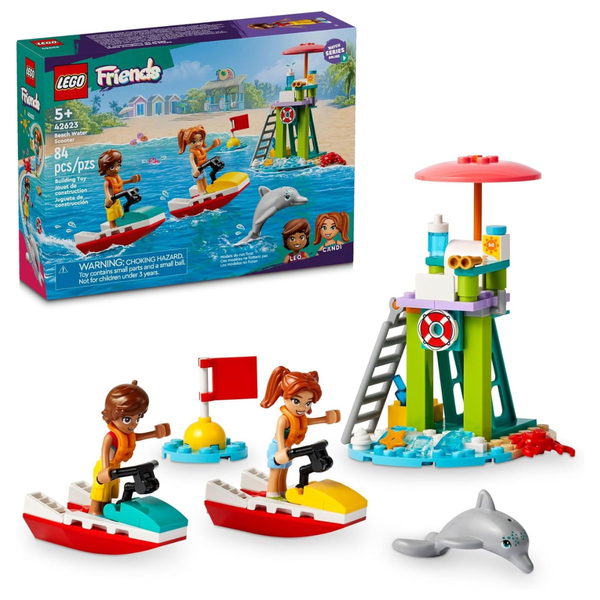 LEGO Friends Beach Water Scooter Lifeguard Toy 42623 Building Set