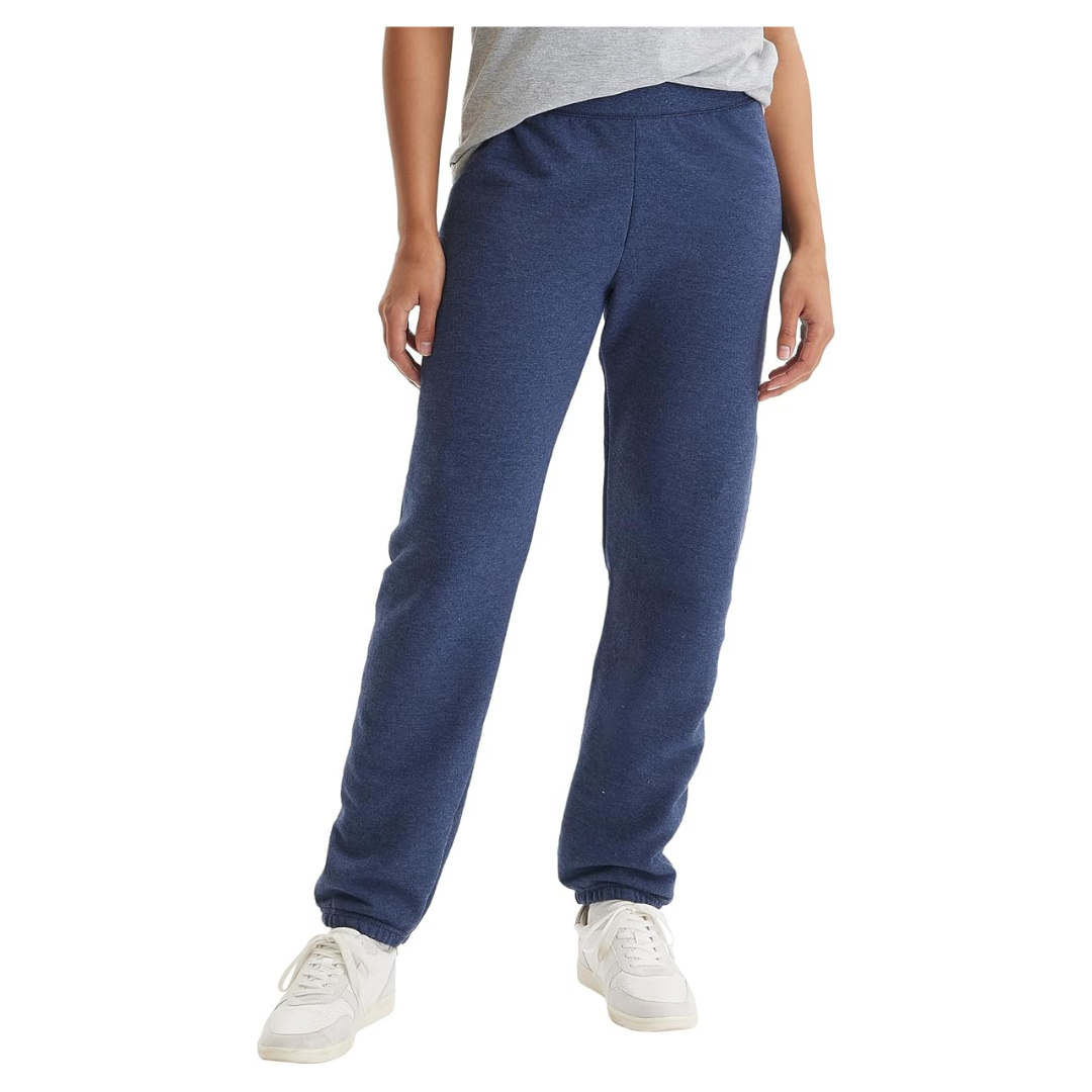 Hanes Women's EcoSmart Cinched Cuff Sweatpants (NavyHeather)