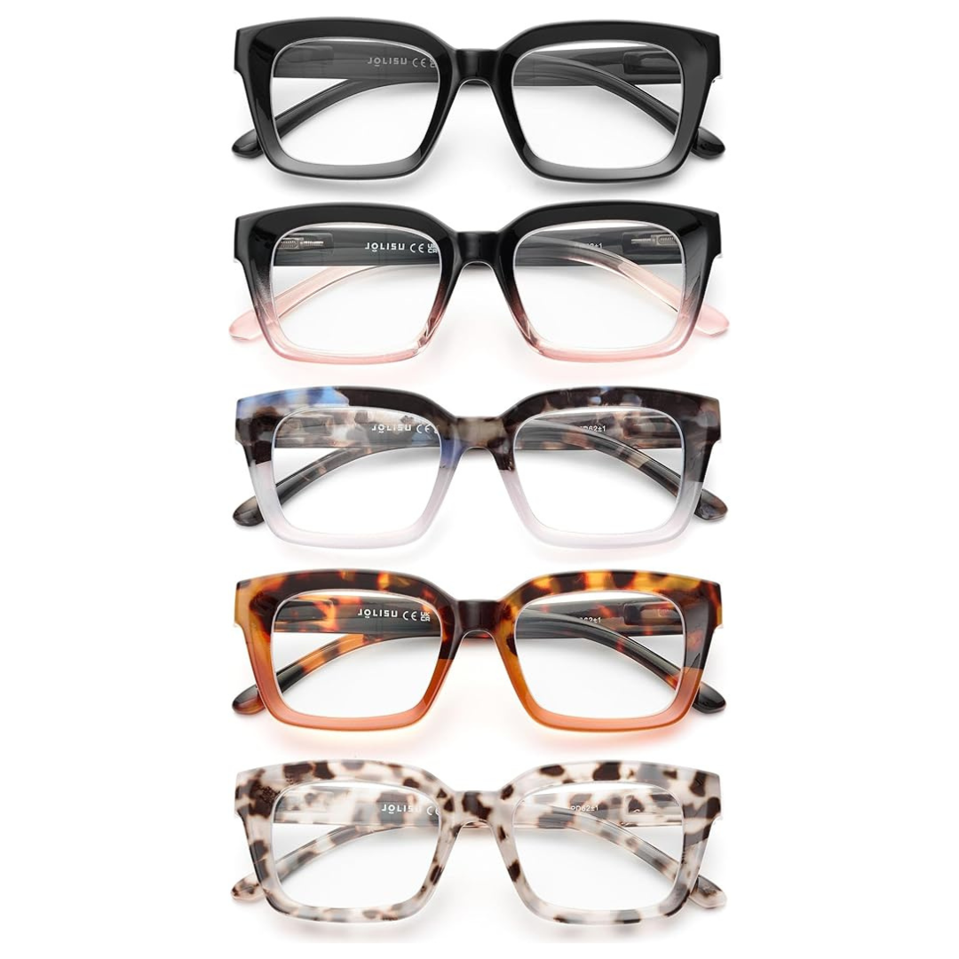 5 Pack Women's Blue Light Blocking Computer Reading Glasses