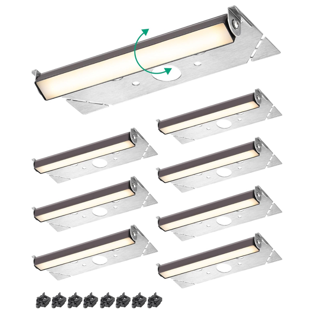 8-Piece 7" Electric 270º Rotating Retaining Wall Step Lights
