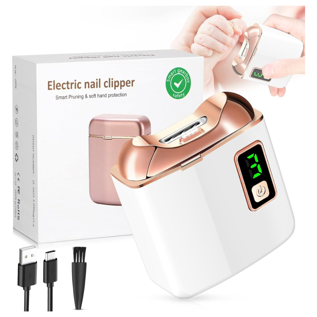 Electric USB Rechargeable Nail Clipper With LED Light