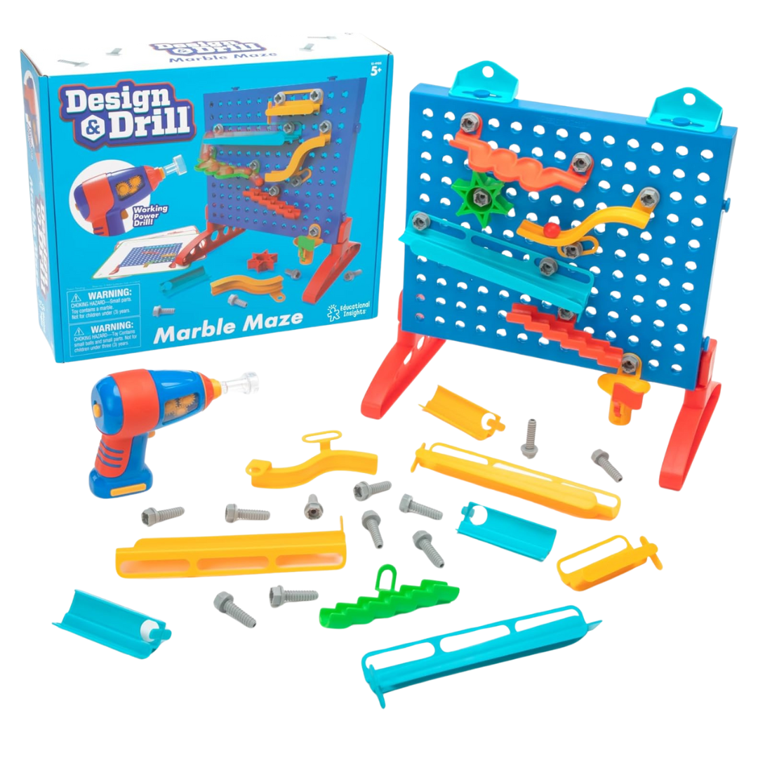 50-Pieces Design & Drill Marble Maze Toy With Electric Drill