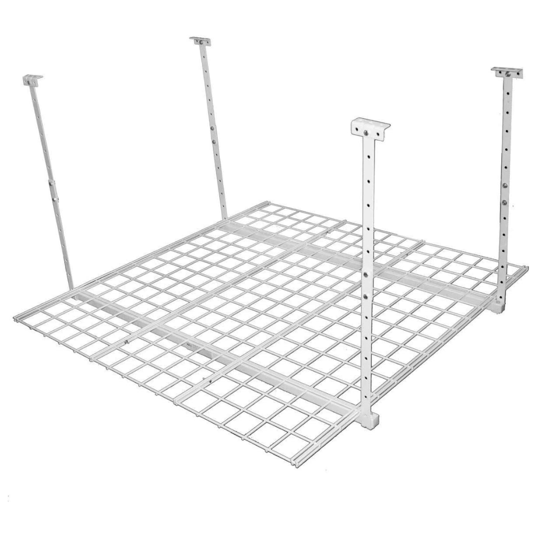 45"x45" HyLoft Overhead Adjustable Garage Storage Rack (White)