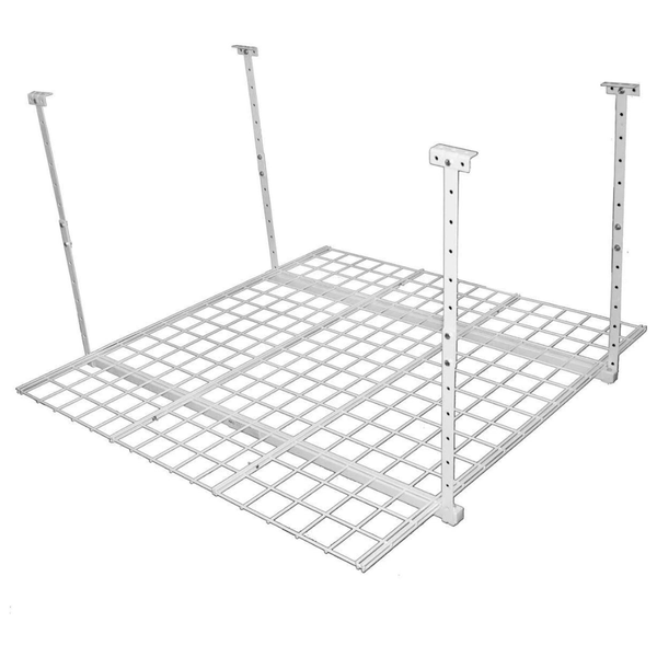 45"x45" HyLoft Overhead Adjustable Garage Storage Rack (White)