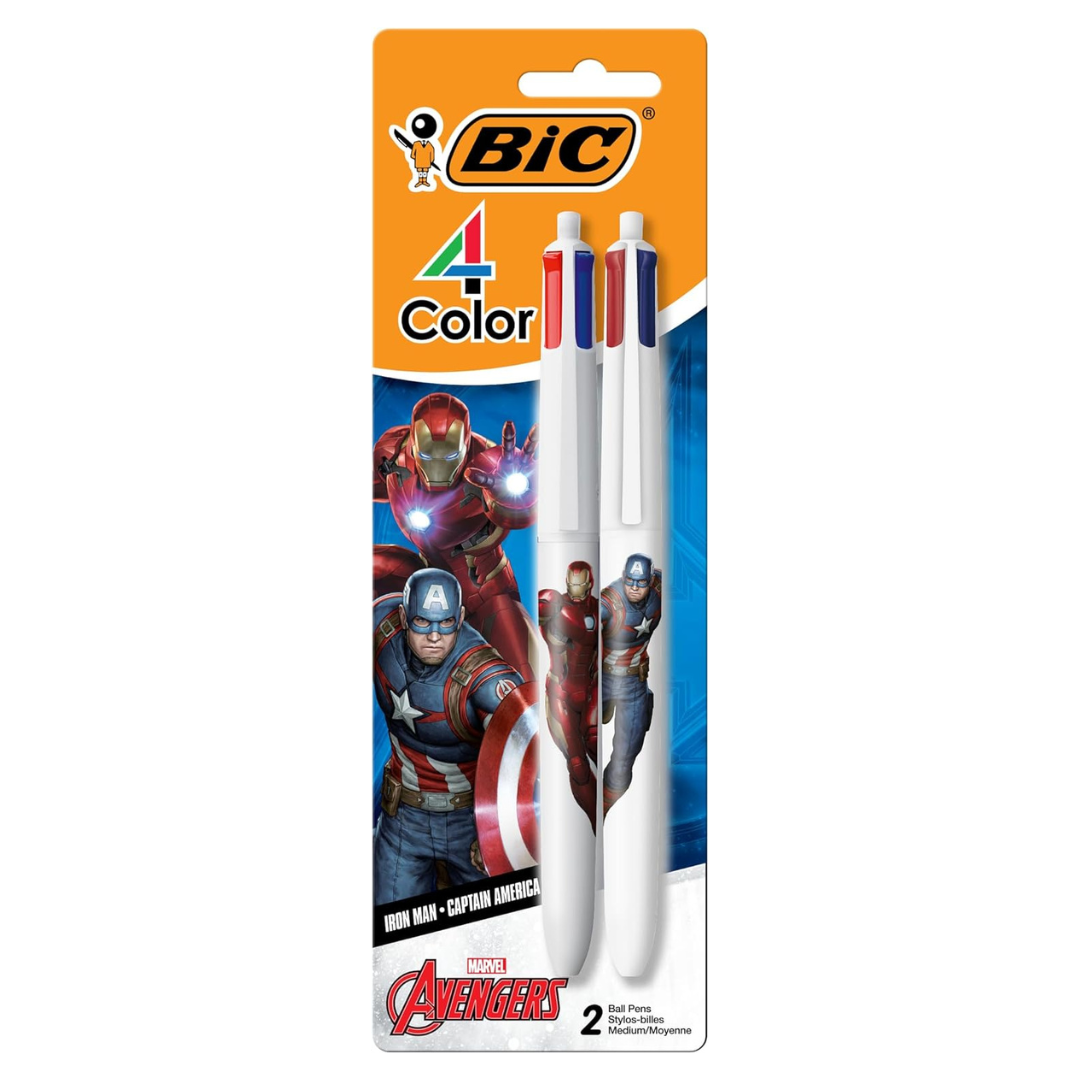 2-Count BIC 4-Color Retractable Ballpoint Pen With Avengers Characters