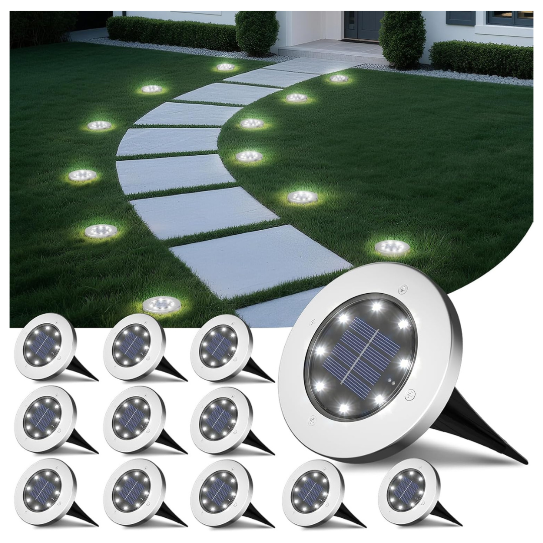 12-Pack INCX 8 LED Garden Outdoor Waterproof Solar Lights