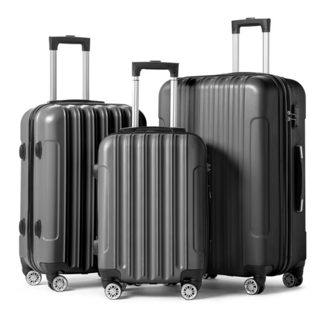 3-Piece Zimtown Nested Spinner Suitcase Luggage Set With TSA Lock