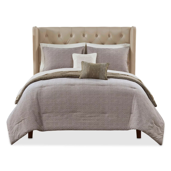 9-Piece JLA Home Berkley Comforter Set (Queen, Brown)