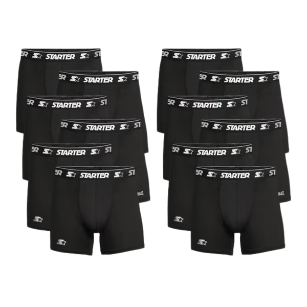 12-Pack (2 x 6pk) Starter Men's Active Performance Boxer Briefs (Various)