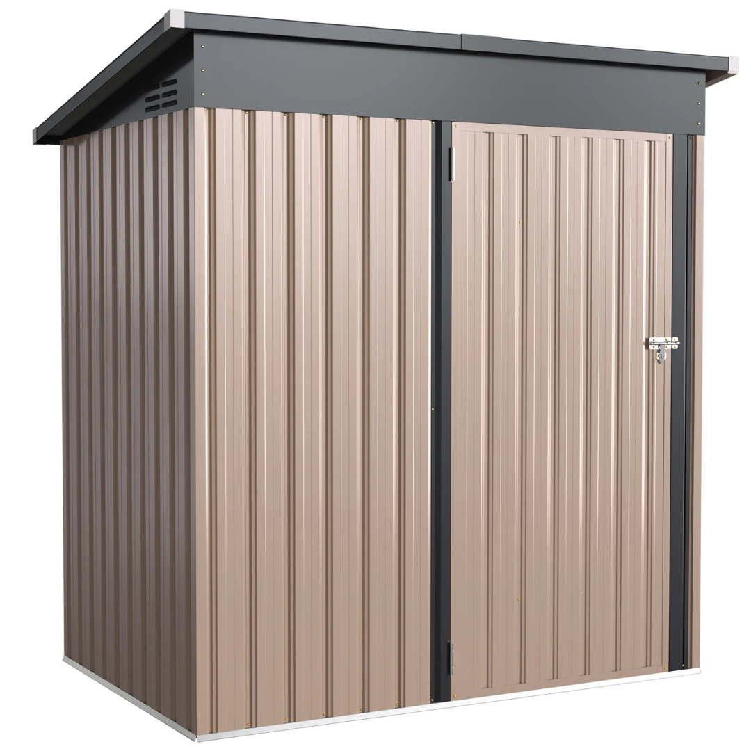 5ft x 3ft Outdoor Metal Storage Shed With Sliding Roof & Lockable Door