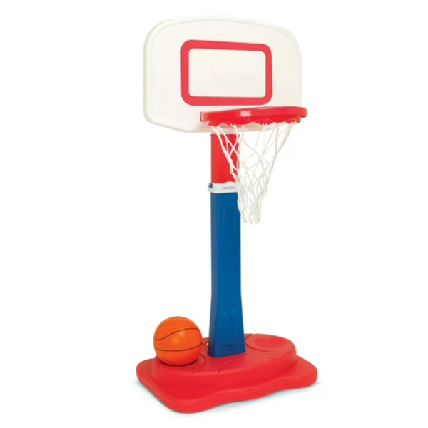 Play Day Adjustable Basketball Goal with Built-In Ball Storage