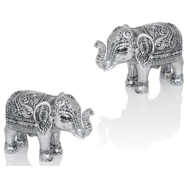 Small Elephant Statue Home Decoration (Set of 2)