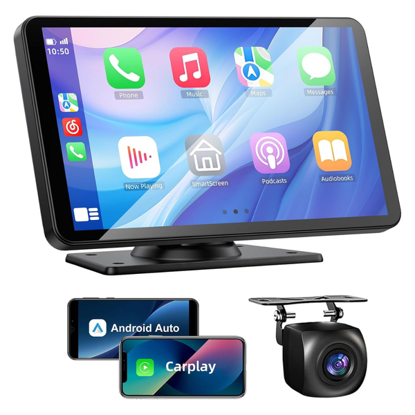 Vukarual 7" Portable Wireless CarPlay & Auto Screen