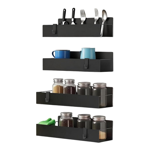 4-Pack Strong Magnetic Metal Spice Rack Organizer