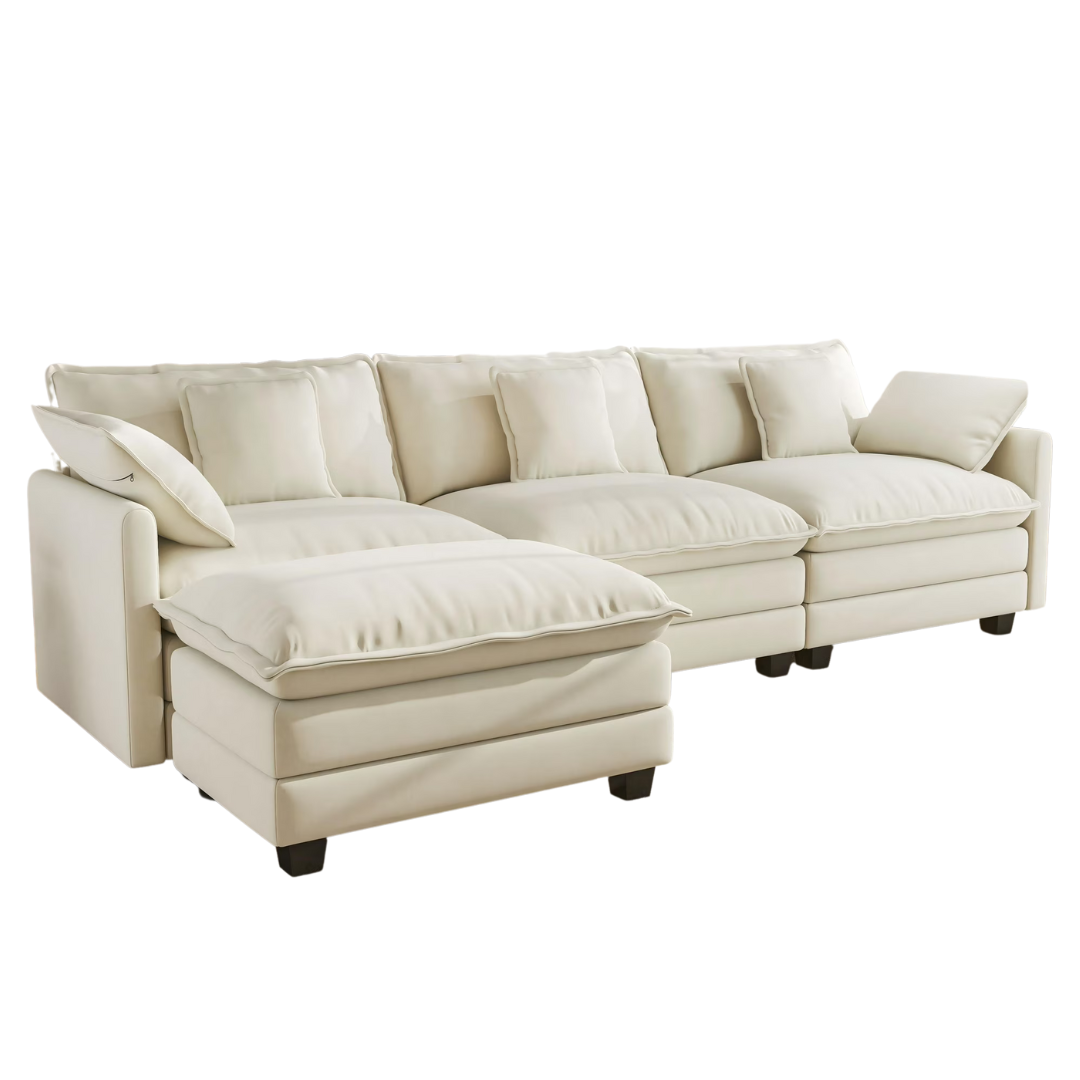 111.5 Modular Sectional Sofa with Ottoman